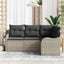 Havesofa Sæt med opbevaring 4 pcs Lysegrå polyrattan