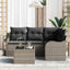 Havesofa Sæt med opbevaring 5 pcs Sort polyrattan