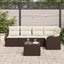 Havesofa Sæt med opbevaring 6 pcs Brun polyrattan