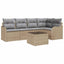 Havesofa Sæt med opbevaring 6 pcs Beige polyrattan