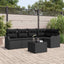 Havesofa Sæt med opbevaring 6 pcs Sort polyrattan