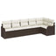 Havesofa Sæt med opbevaring 6 pcs Brun polyrattan