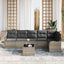 Havesofa Sæt med pude med opbevaring 7 pcs Sort Poly rattan