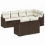 Havesofa Sæt med opbevaring 7 pcs Brun Poly rattan