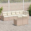 Havesofa Sæt med opbevaring 8 pcs Beige og hvid polyrattan