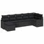 Havesofa Sæt med pude 7 pcs Sort Poly rattan