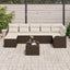 Havesofa Sæt med pude 8 pcs Brun og hvid Poly rattan