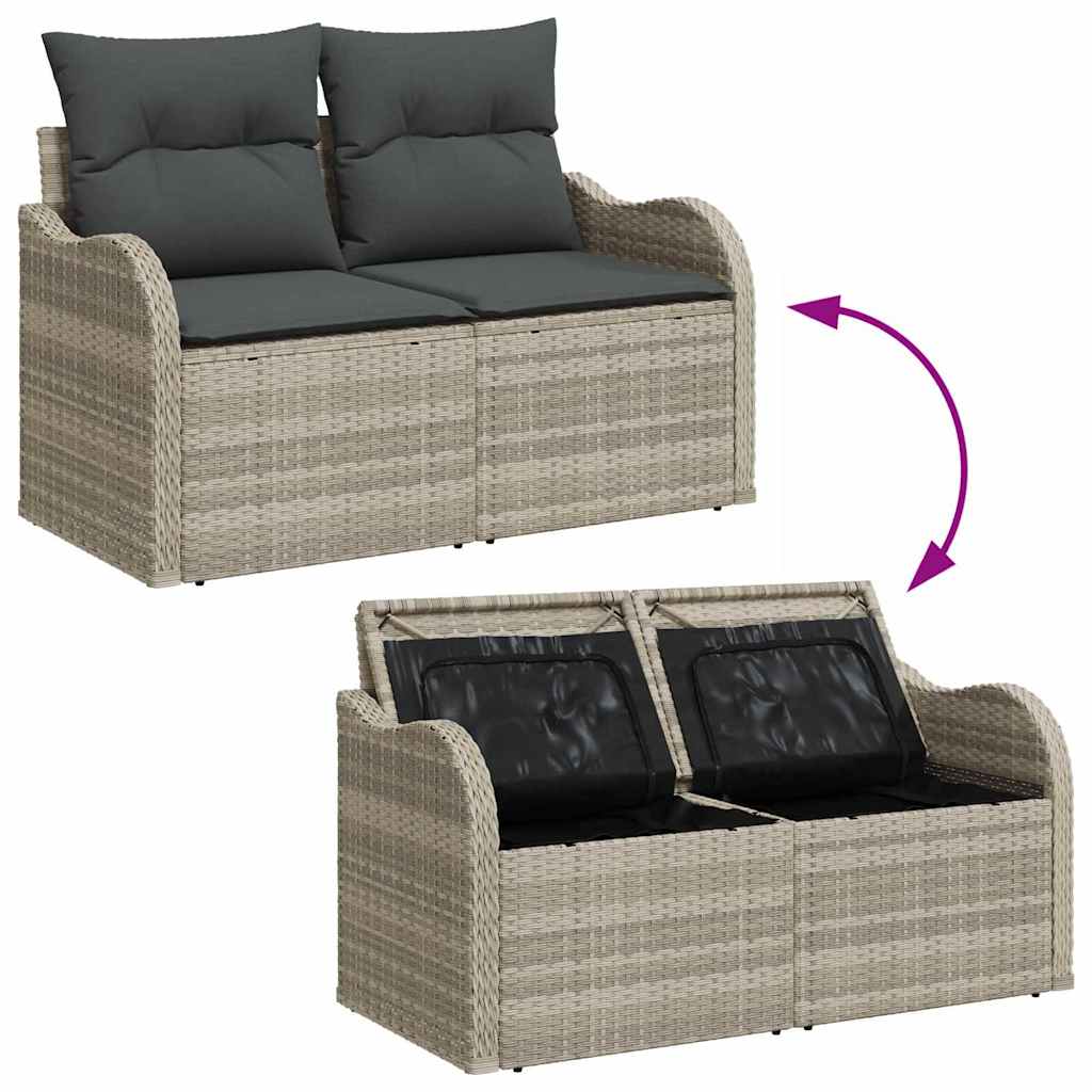 Havesofa Sæt 8 stk. Lysegrå polyrattan