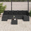 Havesofa Sæt med pude 8 pcs Sort Poly rattan