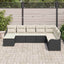 Havesofa Sæt med pude 8 pcs Sort og hvid Poly rattan