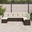 Havesofa Sæt med pude 8 pcs Brun og hvid Poly rattan