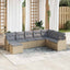 Havesofa Sæt med pude 8 pcs beige og lysegrå Poly rattan