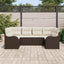 Havesofa Sæt med opbevaring 6 pcs Brun og hvid Poly rattan