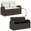 Havesofa Sæt med opbevaring 5 pcs Brun og Creme polyrattan