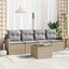 Havesofa Sæt med opbevaring 5 pcs Beige og grå polyrattan