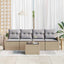 Havesofa Sæt med opbevaring 5 pcs Beige og grå polyrattan