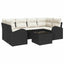 Havesofa Sæt med opbevaring 7 pcs Sort og Cream polyrattan