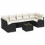 Havesofa Sæt 8 pcs Sort og Cream 289 x 124 x 69 cm polyrattan
