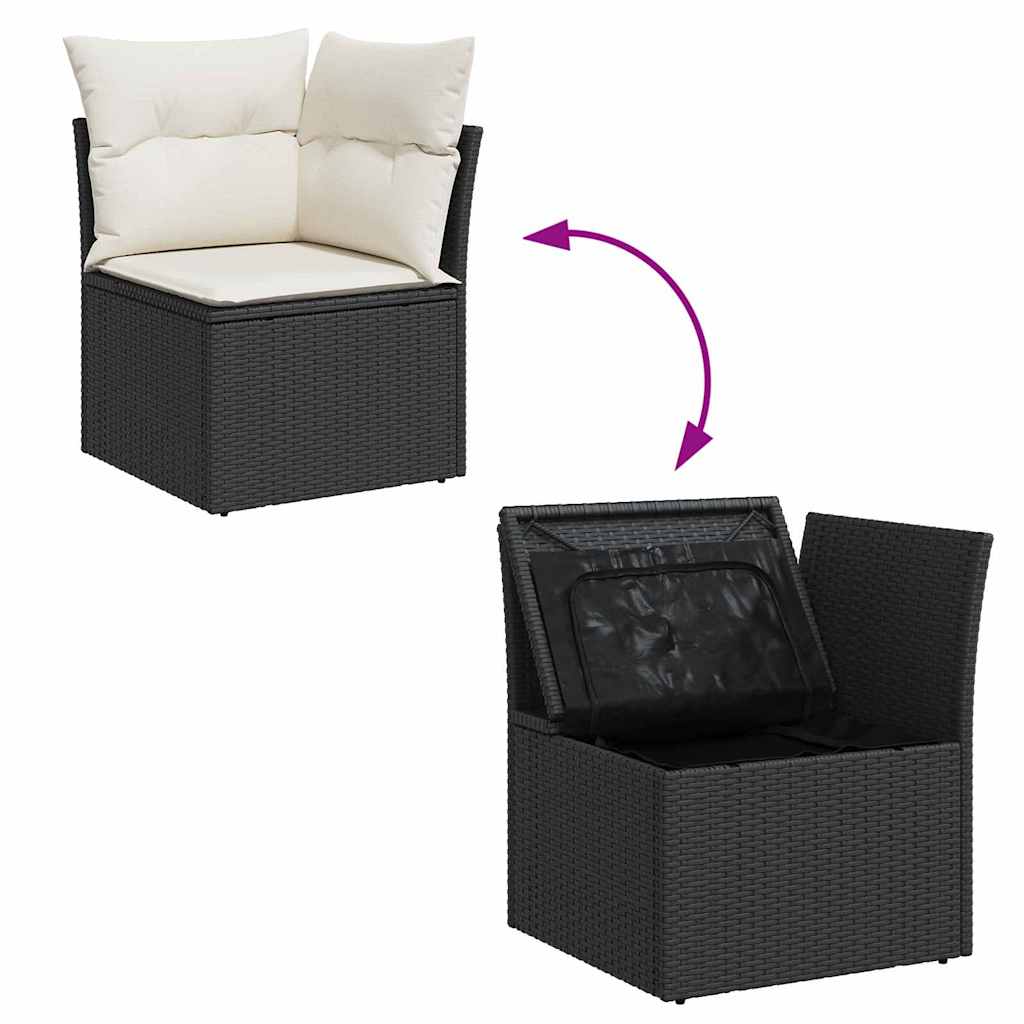 Havesofa Sæt 8 pcs Sort og Cream 289 x 124 x 69 cm polyrattan