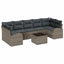 Havesofa Sæt med pude 8 pcs Grå 289 x 124 x 69 cm polyrattan