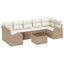 Havesofa Sæt 8 pcs Beige og creme 289 x 124 x 69 cm polyrattan