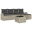 Sofa Sæt 6 stk. Lysegrå polyrattan