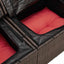 Havesofa Sæt med pude 7 pcs Brun og Rød polyrattan