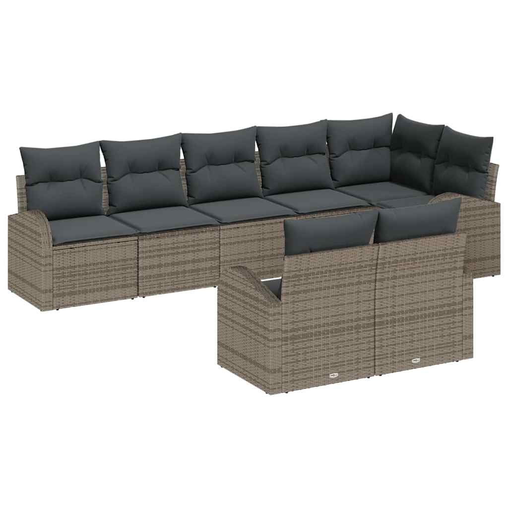 Havesofa Sæt 8 stk. Grå polyrattan