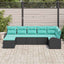 Sofa Sæt med pude 7 pcs Sort og turkis polyrattan