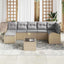 Sofa Sæt med pude med opbevaring 8 pcs Beige polyrattan