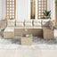 Sofa Sæt med pude med opbevaring 8 pcs Beige polyrattan
