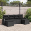 Sofa Sæt med pude med opbevaring 6 pcs Sort polyrattan