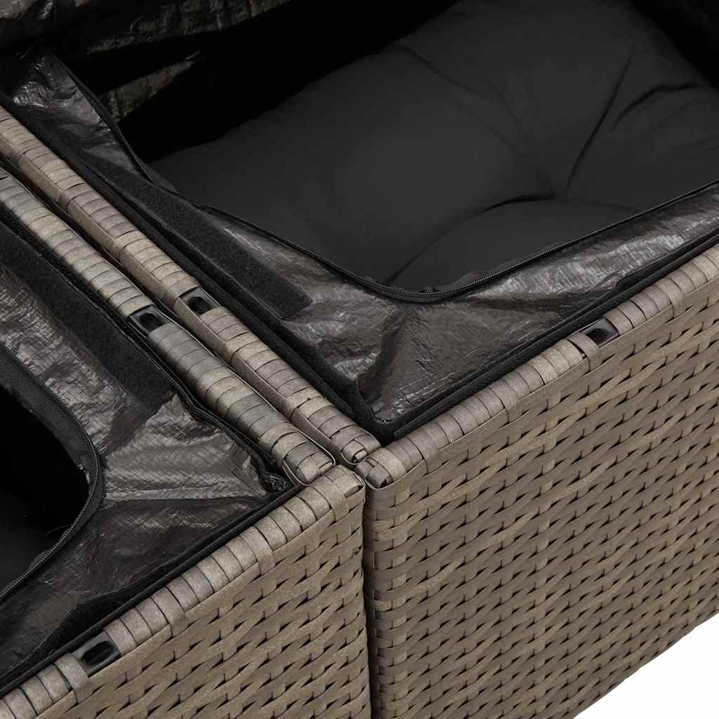 Sofa Sæt 9 stk. Grå polyrattan