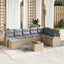 Sofa Sæt med pude 9 pcs Beige og lysegrå polyrattan