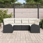 Havesofa Sæt med pude 6 pcs Sort og Hvid polyrattan