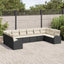 Havesofa Sæt med pude 10 pcs Sort og Hvid polyrattan