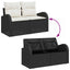 Havesofa Sæt med pude 10 pcs Sort og Hvid polyrattan