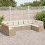 Havesofa Sæt med pude 10 pcs Beige og hvid polyrattan