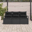 Havesofa Sæt med pude med opbevaring 3 pcs Sort polyrattan