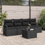 Sofa Sæt med pude med opbevaring 5 pcs Sort polyrattan