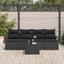 Sofa Sæt med pude med opbevaring 5 pcs Sort polyrattan