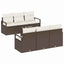 Havesofa Sæt med pude 7 pcs Brun og Creme polyrattan
