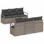 Havesofa Sæt 7 stk. 6-Antal sæder Grå polyrattan