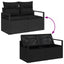 Havesofa Sæt med pude med opbevaring 7 pcs Sort polyrattan