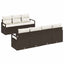 Havesofa Sæt med pude 8 pcs Brun og Creme polyrattan