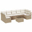 Havesofa Sæt 8 stk. 7-Antal sæder Beige og creme polyrattan