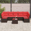 Havesofa Sæt med pude 8 pcs Beige og Rød polyrattan