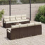 Havesofa Sæt med pude 9 pcs Brun og Creme polyrattan