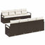 Havesofa Sæt med pude 9 pcs Brun og Creme polyrattan