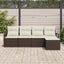 Sofa Sæt med pude med opbevaring 5 pcs Brun og Creme polyrattan